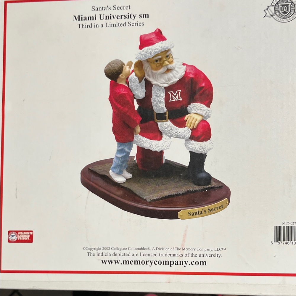 Santa's Secret Miami University Holiday Figurine